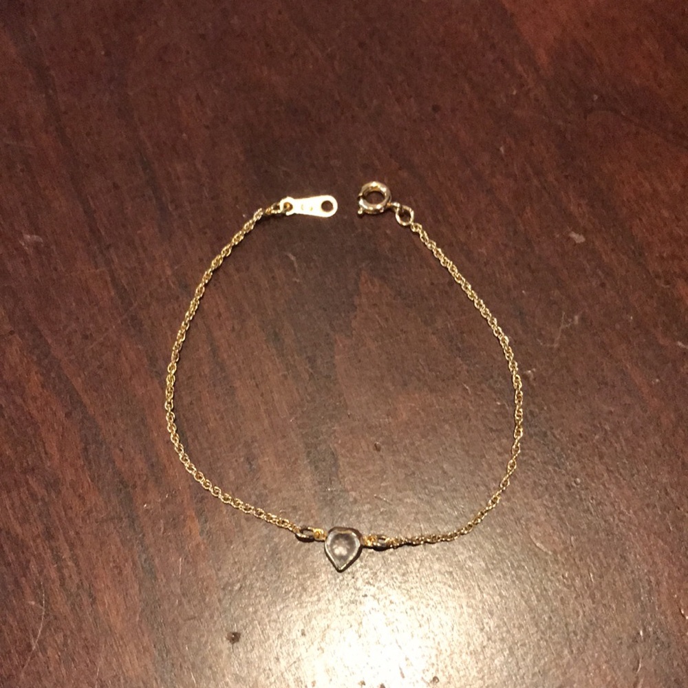 Avon Vintage Goldtone Crystal Heart Bracelet